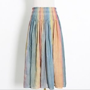 High Waist Elastic Pleated Tye Die Skirt